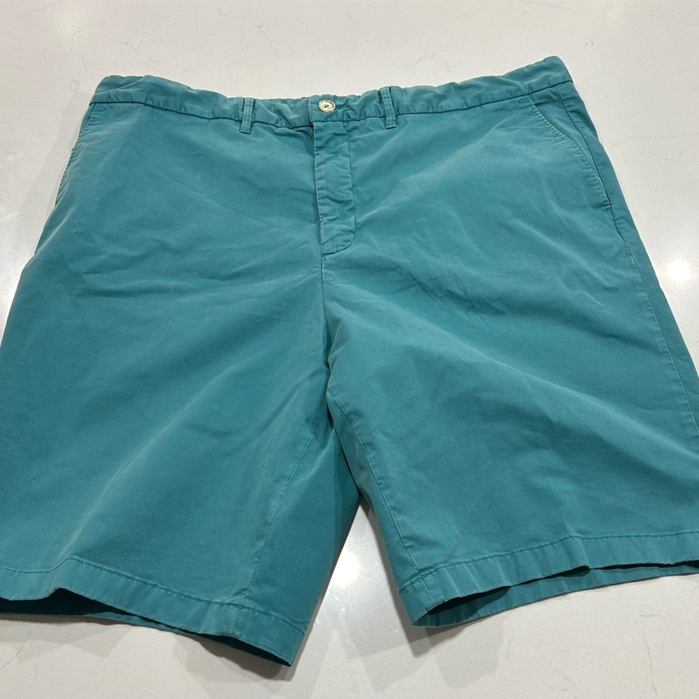 Robert Graham Chino Shorts Mens 42 Classic Fit Flat Front Blue Casual Preppy